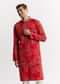 Red Chanderi Printed Kurta Set With Sequins Embroidery