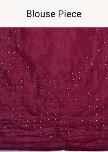 Red Chiffon Silk Saree With Cutdana Embellished