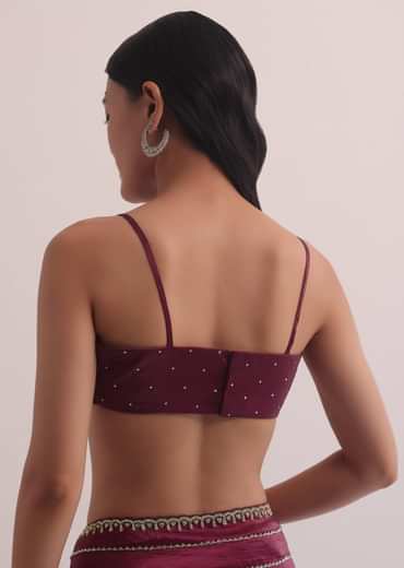 Red Chiffon Silk Saree With Cutdana Embellished