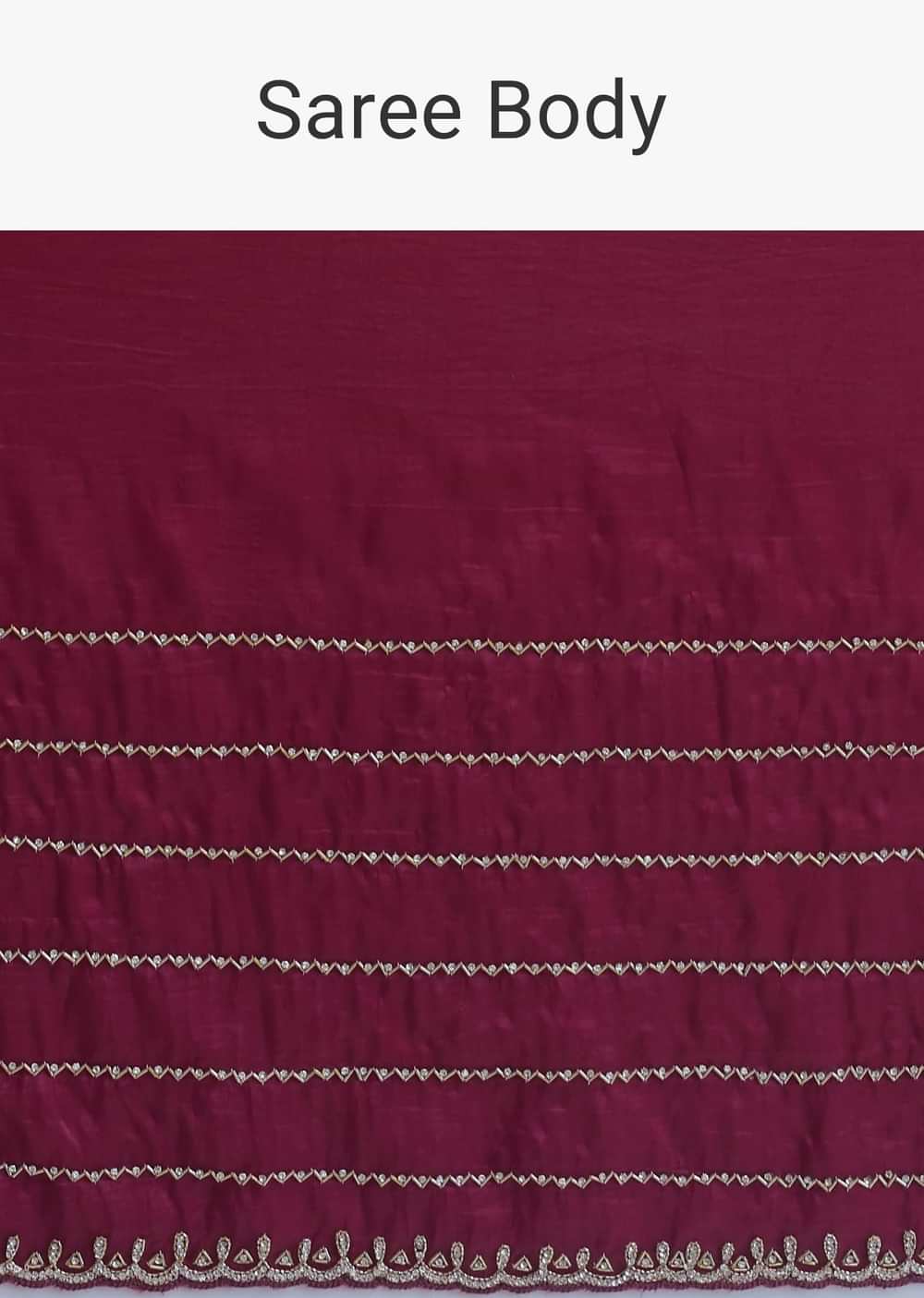 Red Chiffon Silk Saree With Cutdana Embellished