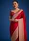 Red Dola Silk Saree With Zari Woven Border And Pallu