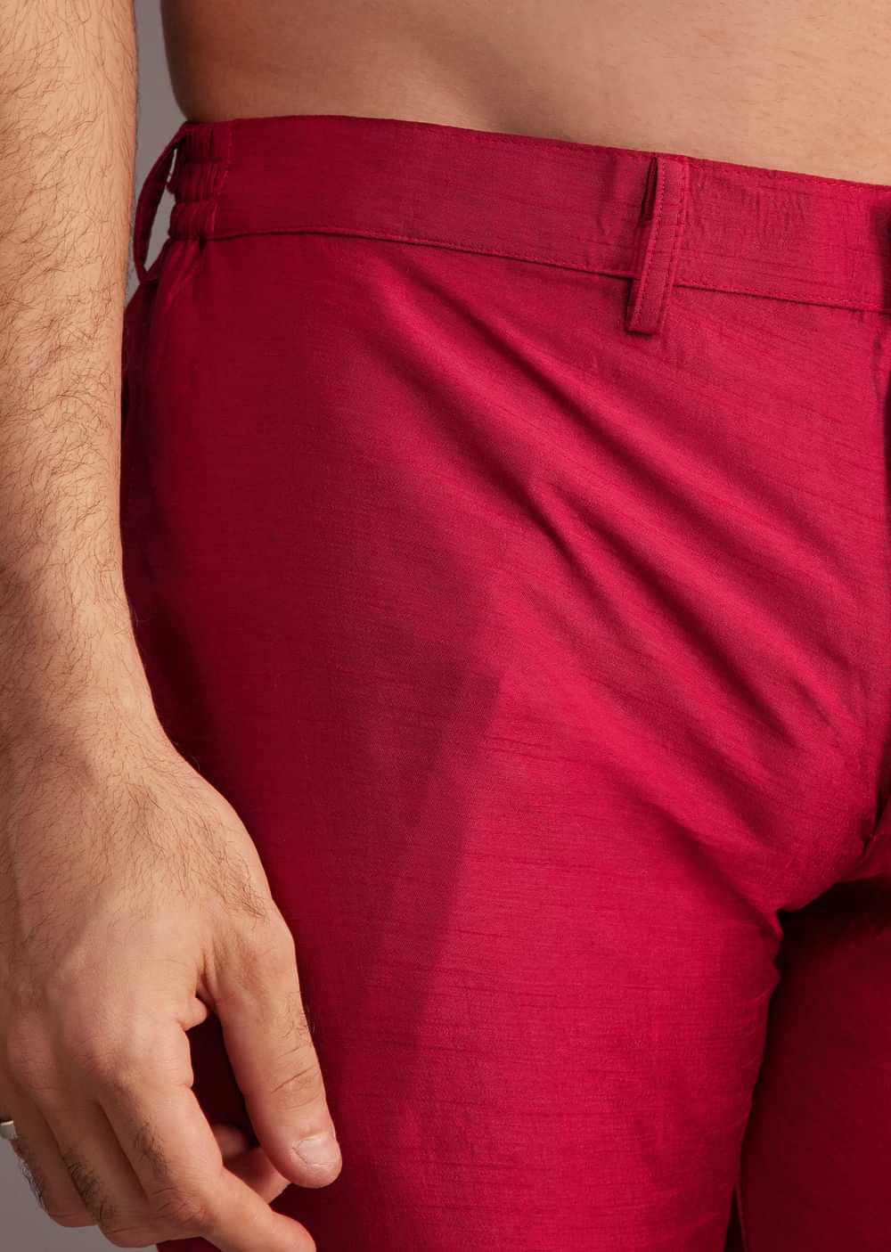 Red Floral Embroidered Jacket Kurta Set