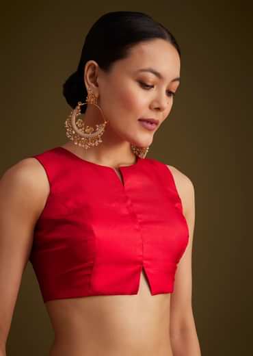 Red Kanjivaram Silk Saree With Golden Zari Woven Border