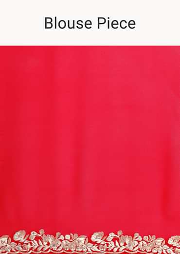 Red Saree In Georgette with Parsi Gara Work