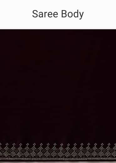 Red Stone Embellished Saree In Satin