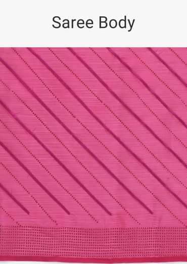 Red Stone Embroidered Saree With Unstitched Blouse