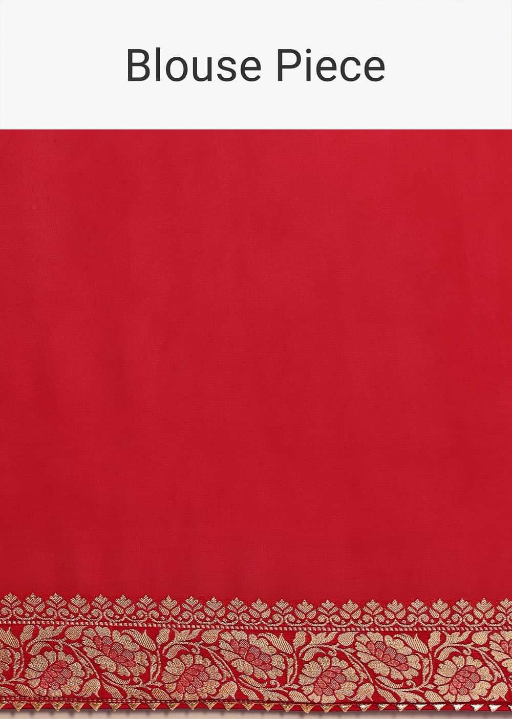 Red Woven Georgette Saree With Unstitched Blouse