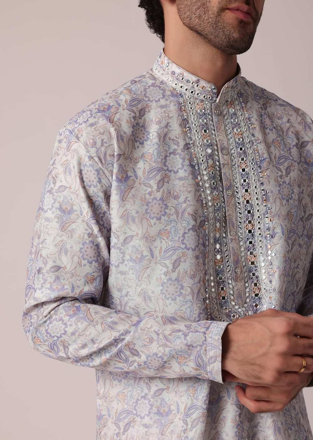Regal Purple Kurta Set For Men