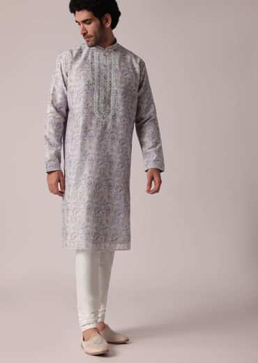Regal Purple Kurta Set For Men