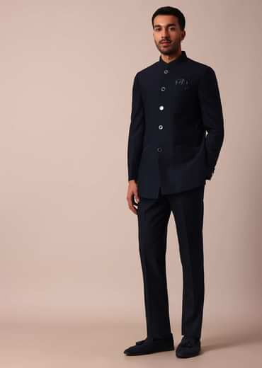 Royal Blue Bandhgala Jodhpuri Sherwani
