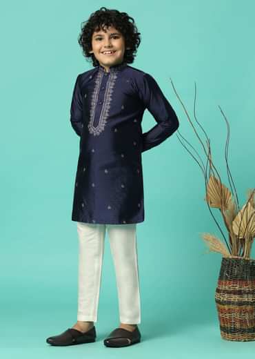 Royal Blue Festive Kurta Set For Boys