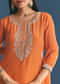 Rust Crepe Kurta Sharara Suit With Zardosi And Sequins Dupatta