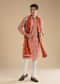 Rust Embroidered Silk Kurta Set with Dupatta