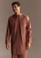 Rust Kurta Jacket Set With Palazzo Pants