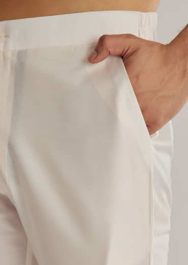 Rust Orange Silk Zipper Kurta Set