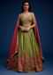 Rust Green Embroidered Lehenga Choli Set With Dupatta