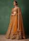 Rust Raw Silk Zardosi Embroidered Bridal Lehenga With Dupatta