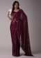 Mulberry Purple Sequins Saree With An Embellished Border