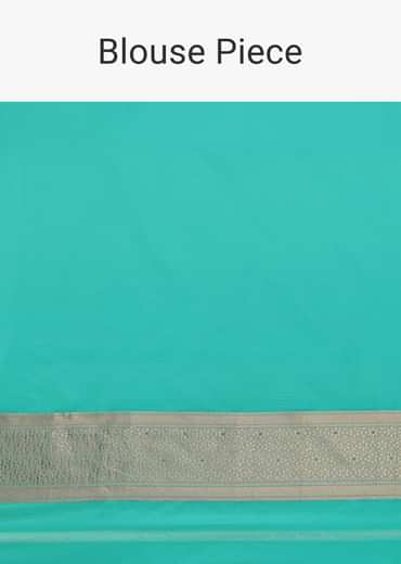 Sea Green Silk Saree With Meenakari Work In Uppada Silk