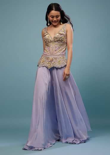 Lavender Purple Embroidered Jumpsuit