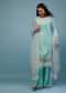 Powder Blue Palazzo Suit Set In Viscose Silk