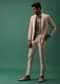 Off White Heavy Hand Embroidered Tuxedo Suit In Dola Silk
