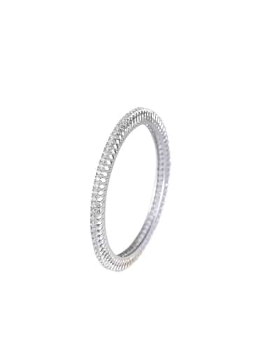 Zirconia 92.5 Sterling Silver Studded Bangles Set of 2