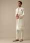 White Silk Embroidered Sherwani Set