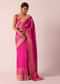 Pink Woven Saree In Silk With Bandhani Motifs And Unstitched Blouse Piece