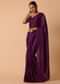 Wine Tussar Saree With Lace Border And Unstitched Blouse Piece