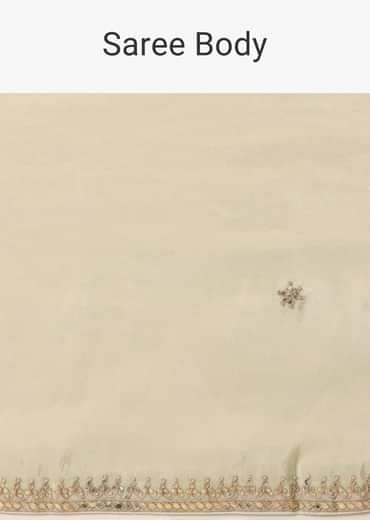 Green Tissue Silk Saree With Gota Patti Work And Unstitched Blouse Piece