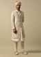 Opulent White Raw Silk Sherwani