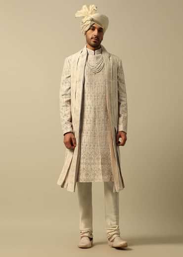 Opulent Gold Embroidered Sherwani Set