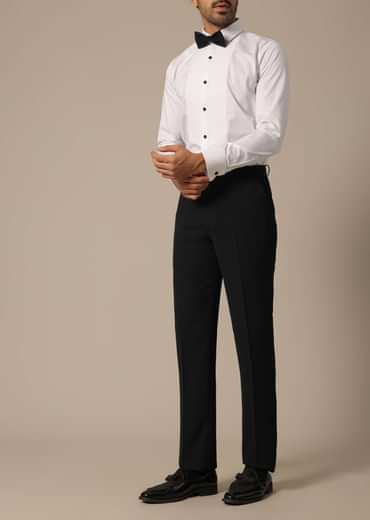 Black Blazer Set With Embroidered Detail