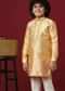Elegant Beige Silk Kurta Set For Boys