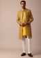 Vibrant Yellow Silk Embroidered Sherwani Set