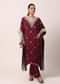 Red Pant Set With Gota Patti Kaftan Kurta