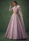Lavender Sequin Work Lehenga Set