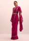 Magenta Pink Pre Pleated Frill Saree With Belt And A Stitched Blouse