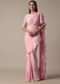 Pink Ready Pleated Frill Saree With Heavy Bead Work Blouse