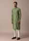 Green Kurta Set With Intricate Thread Work
