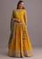 Yellow Embellished Kurta Lehenga With Printed Dupatta
