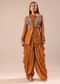 Copper Brown Kurta With Embroidered Jacket And Dhoti