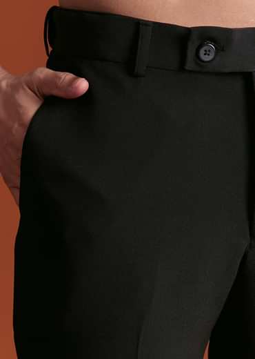 Black Cutdana Embroidereid Tuxedo Set With Accessories