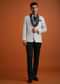 White Terry Rayon Textured Tuxedo Set