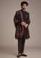 Black Hand Work Sherwani Suit With Dupatta