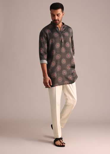 Grey Printed Kurta