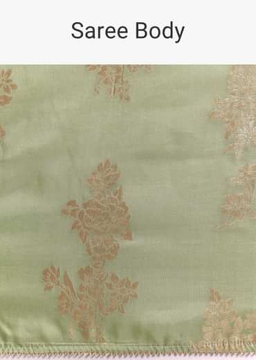 Green Dola Silk Embroidered Saree With Gotta Patti and Lurex Work