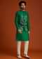 Green Floral Resham Embroidered Kurta Jacket Set