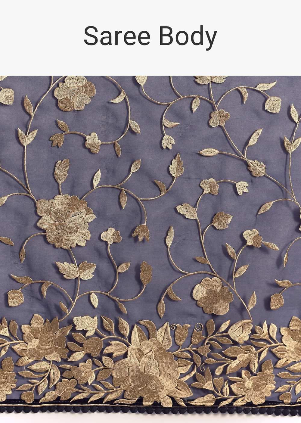 Blue Organza Parsi Gara Embroidered Saree